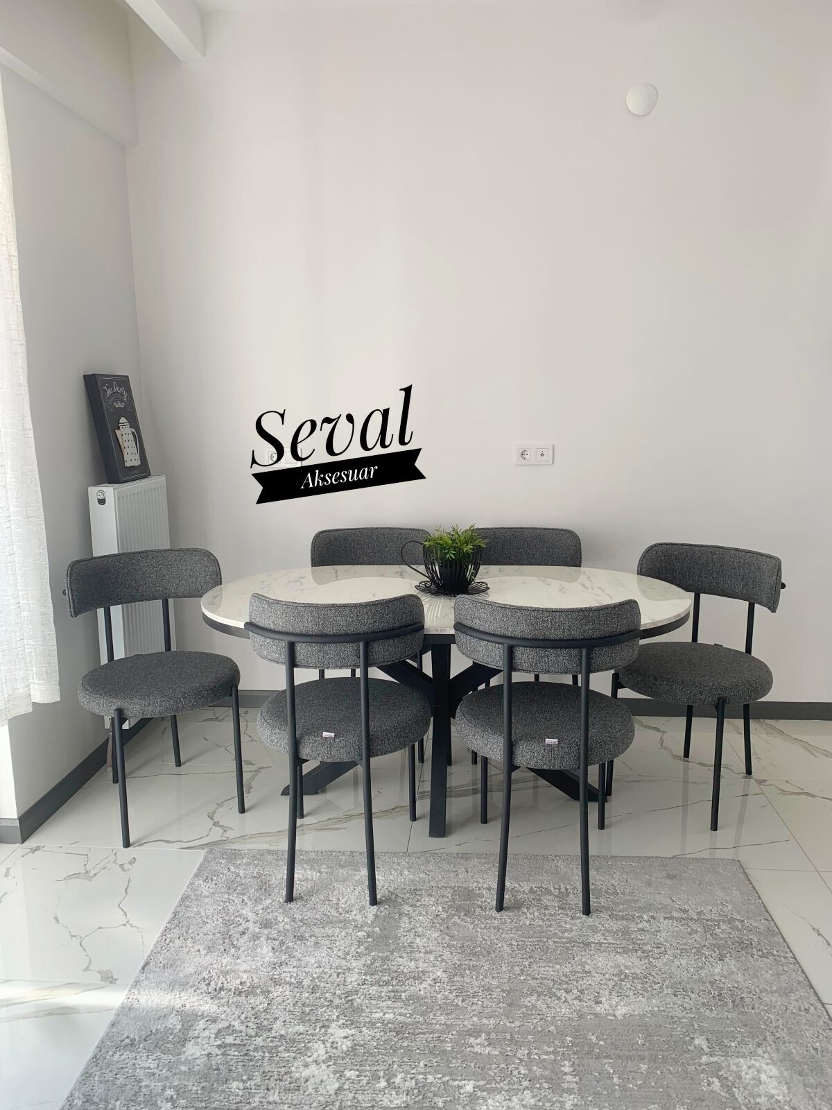 Marmo Örümcek Masa + Tedy Sandalye Takımı