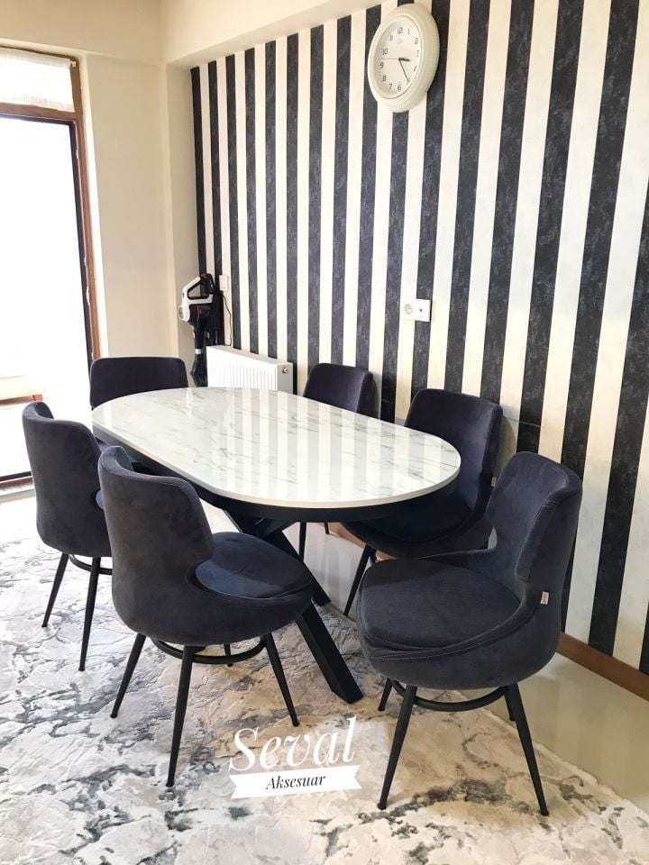 Marmo Örümcek Masa + Adasan Sandalye Takımı