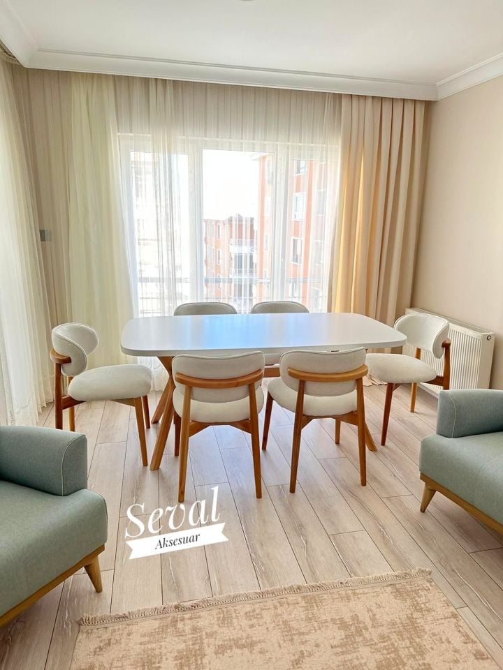 Krem Yılan Masa + Polo Sandalye Takımı