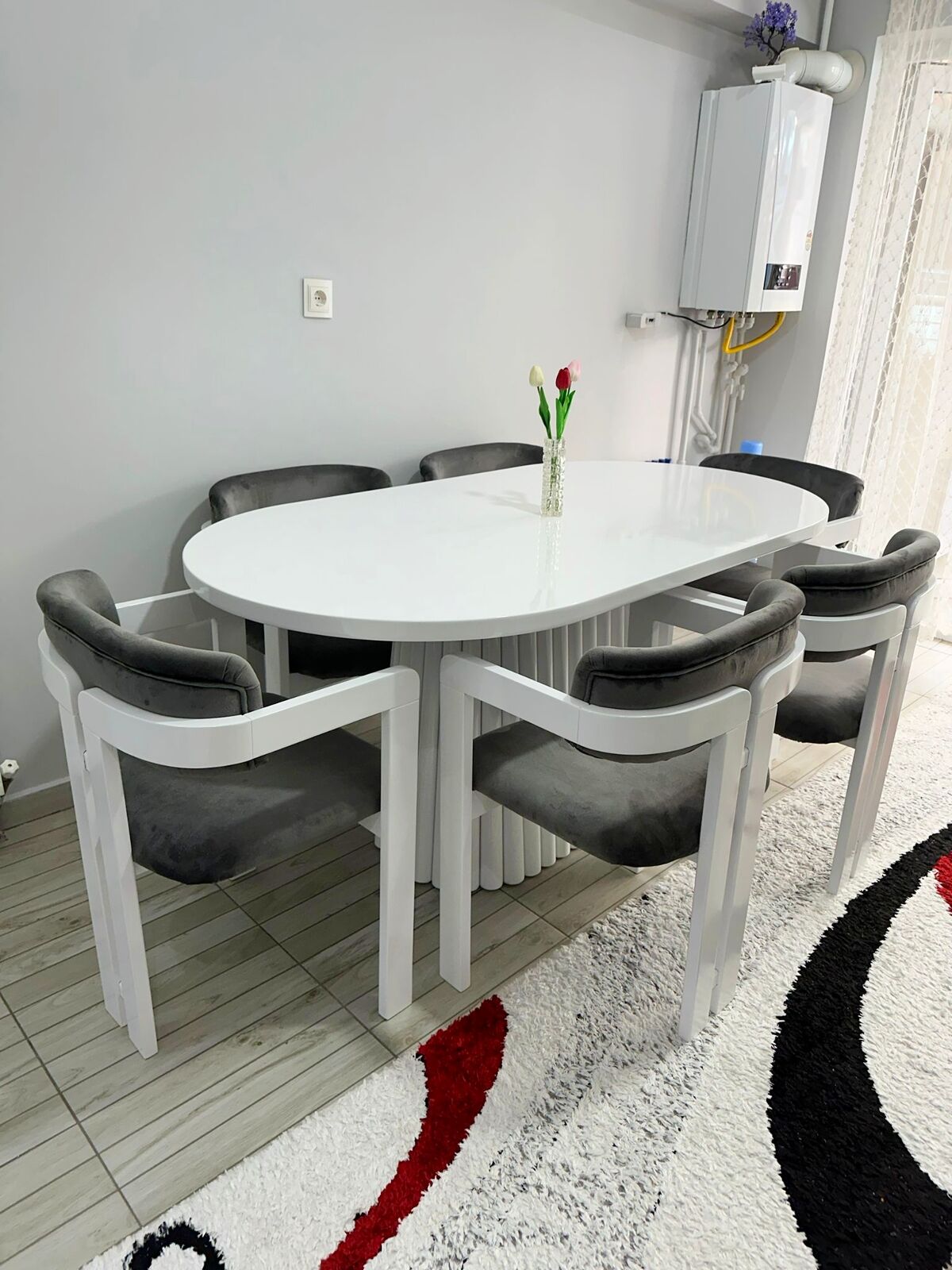 PTT Beyaz Masa + T Sandalye Takımı