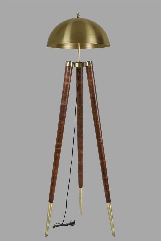 Stil Ceviz Eskitme Büyük Retro Başlıklı Lambader