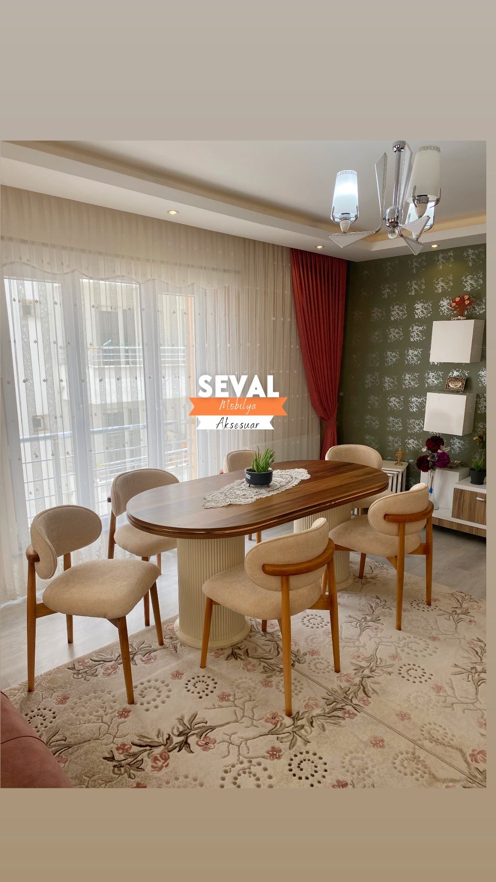 Sütun Naturel Masa + Polo Sandalye Takımı