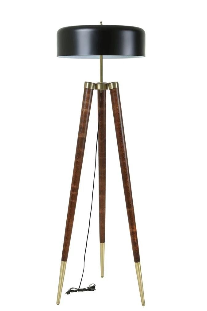 Stil Ceviz Siyah Büyük Retro 8 Başlıklı Lambader