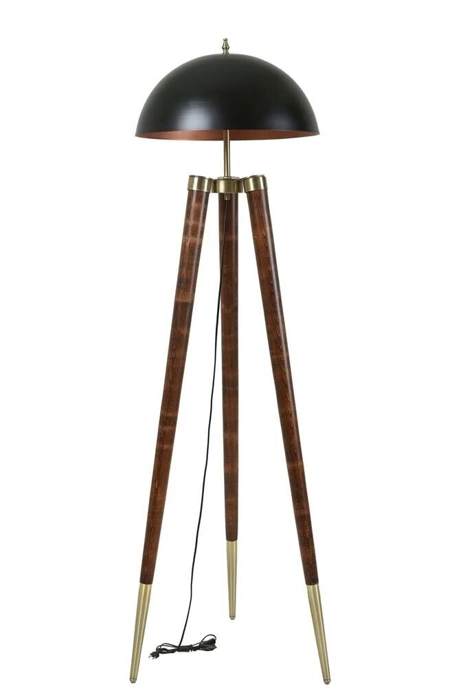 Stil Ceviz Siyah Büyük Retro Başlıklı Lambader