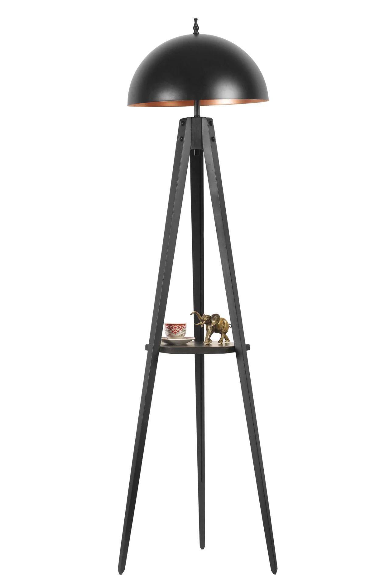 Tripod Siyah Sehpalı Retro 3 Başlıklı Lambader