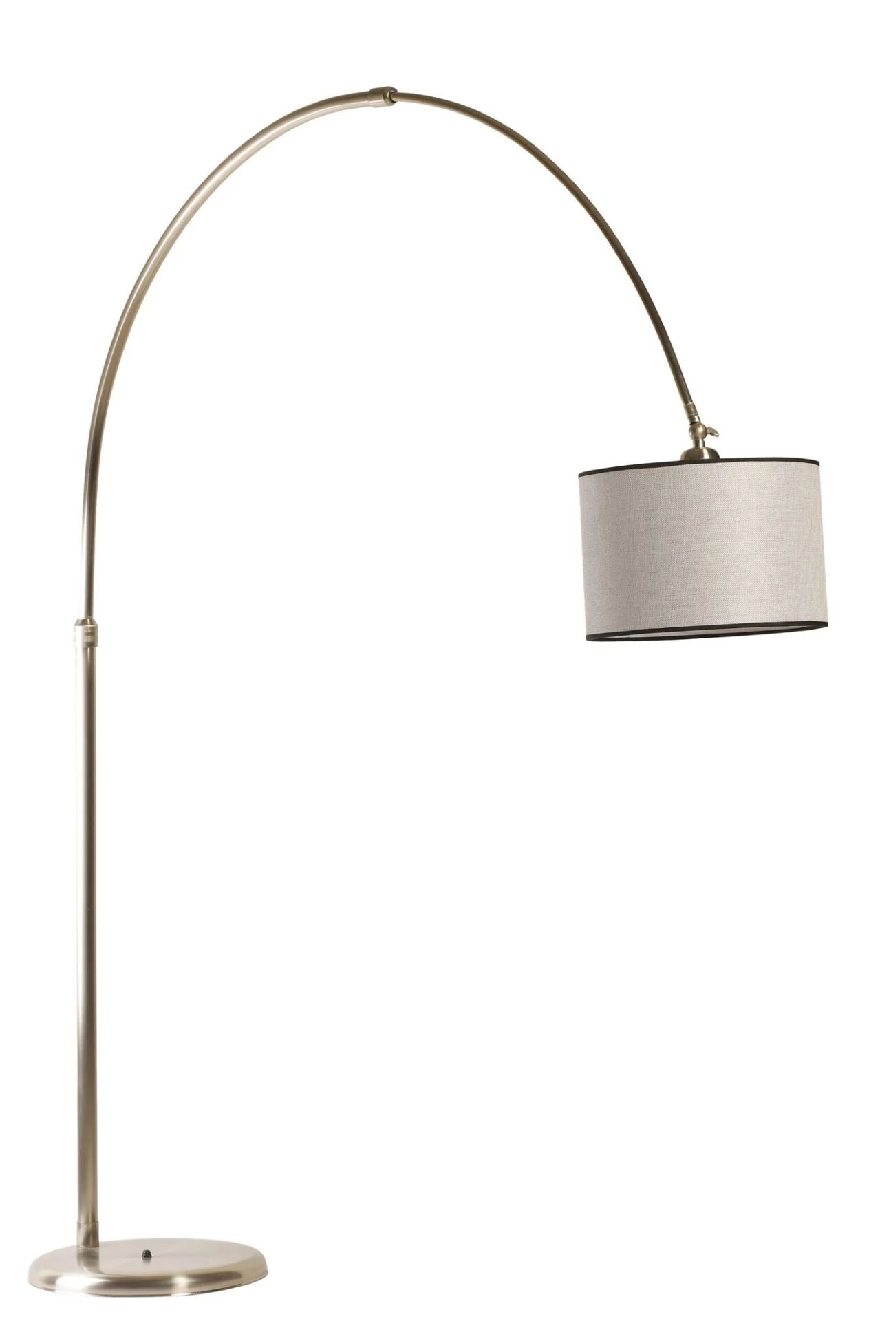 Vargas Mat Krom Hasır Gri Abajurlu Lambader