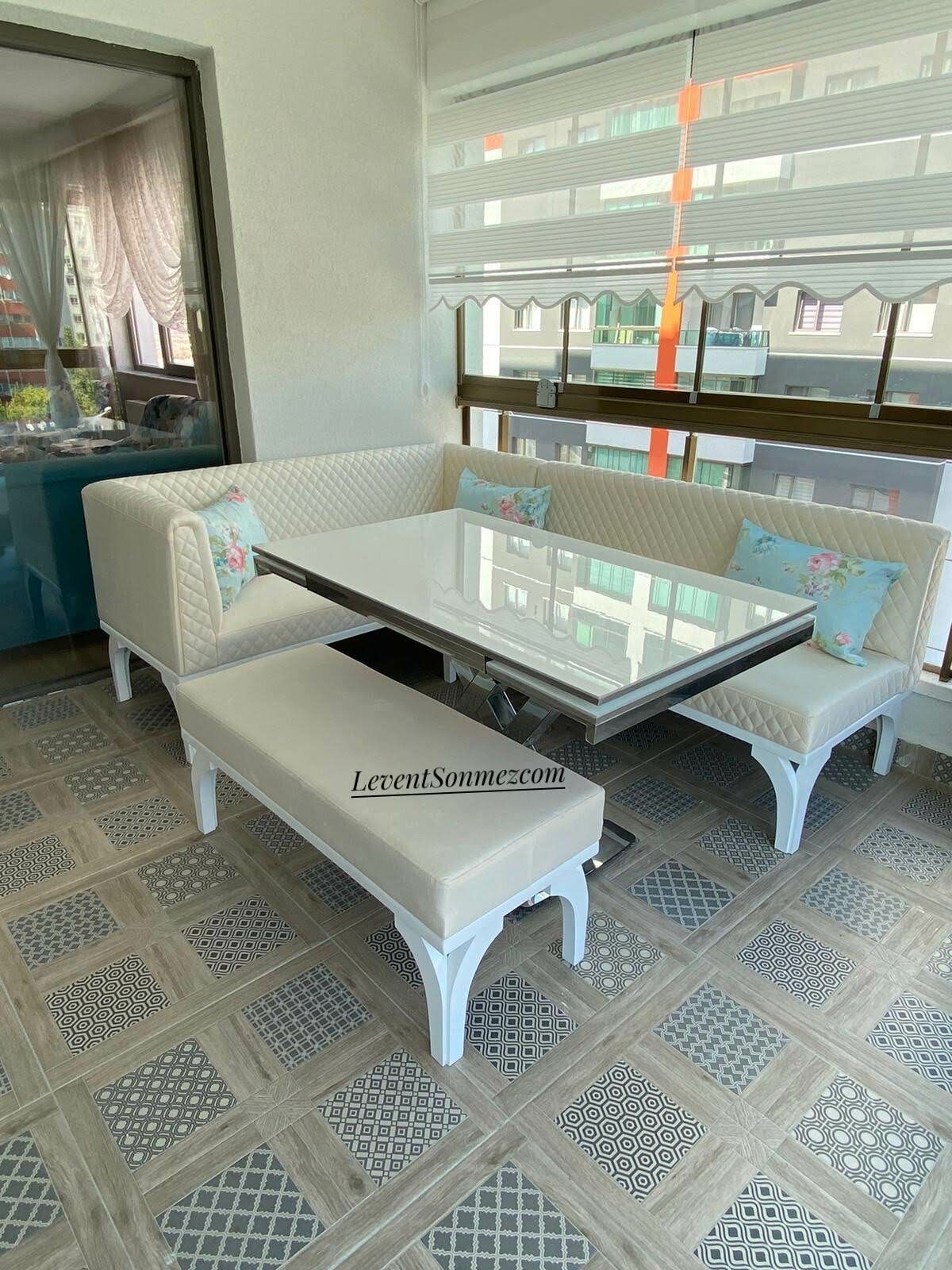 Stil Köşe Takımı Beyaz Lake