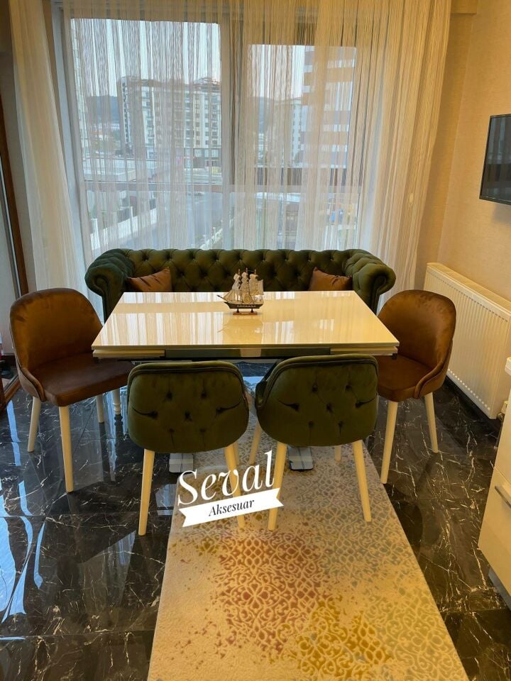 Chester Bank Takımı + 4 Dış Premium Sandalyeli