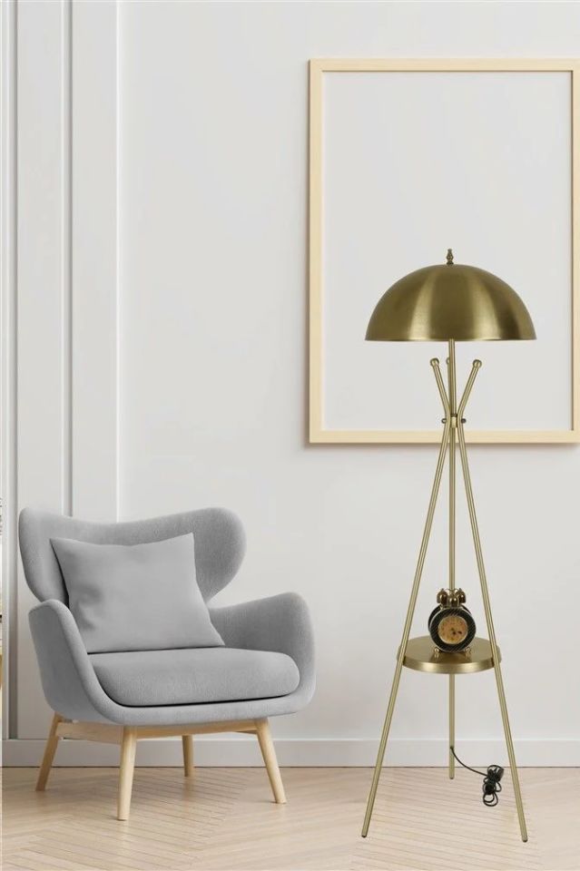 Venedik Eskitme Sehpalı Büyük Retro Başlıklı Lambader