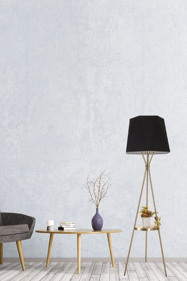 Venedik Eskitme Sehpalı Altıgen Siyah Abajurlu Lambader