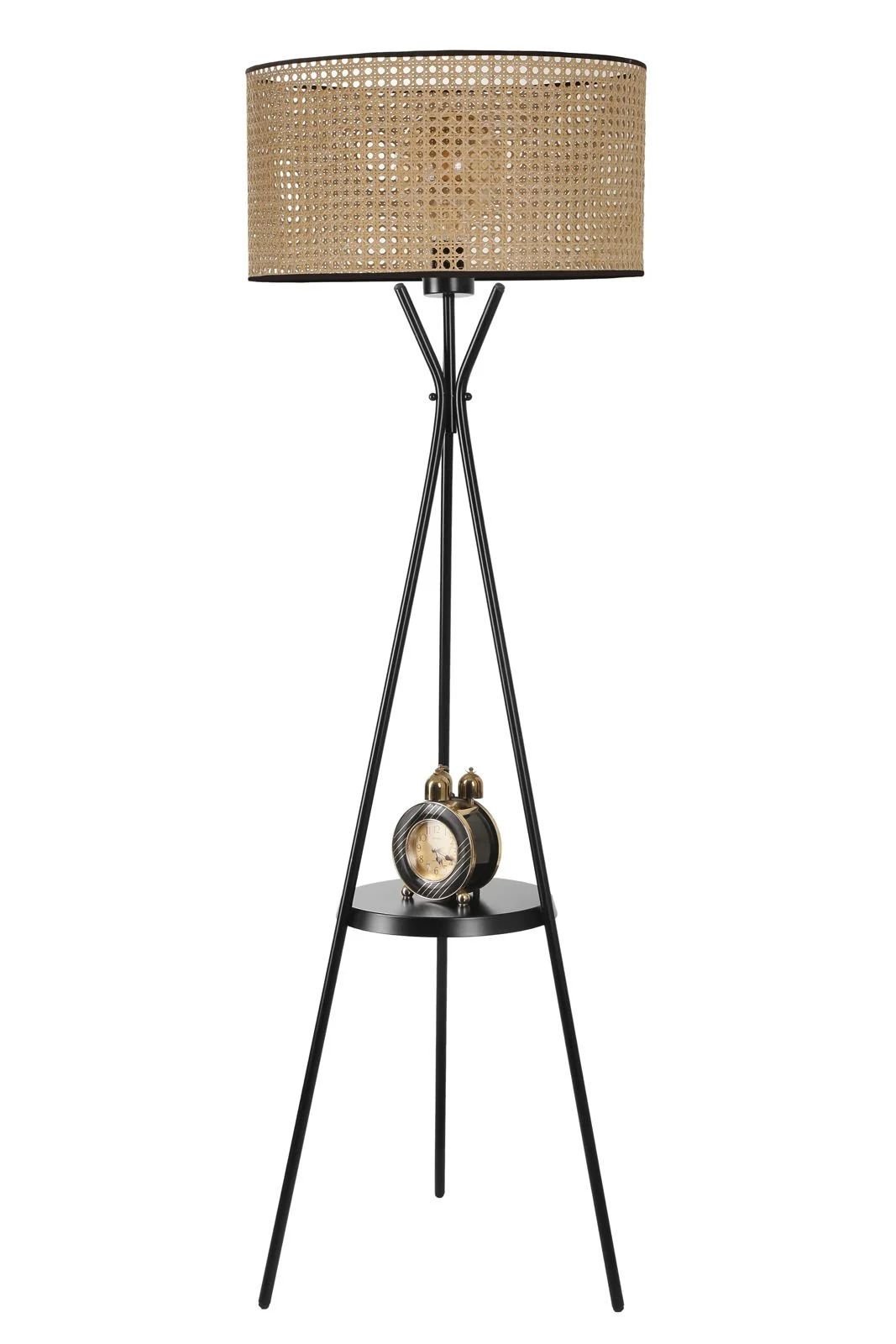 Venedik Siyah Sehpalı Renkli Abajurlu Lambader