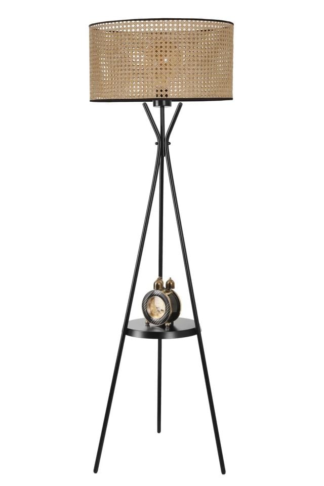 Venedik Siyah Sehpalı Renkli Abajurlu Lambader