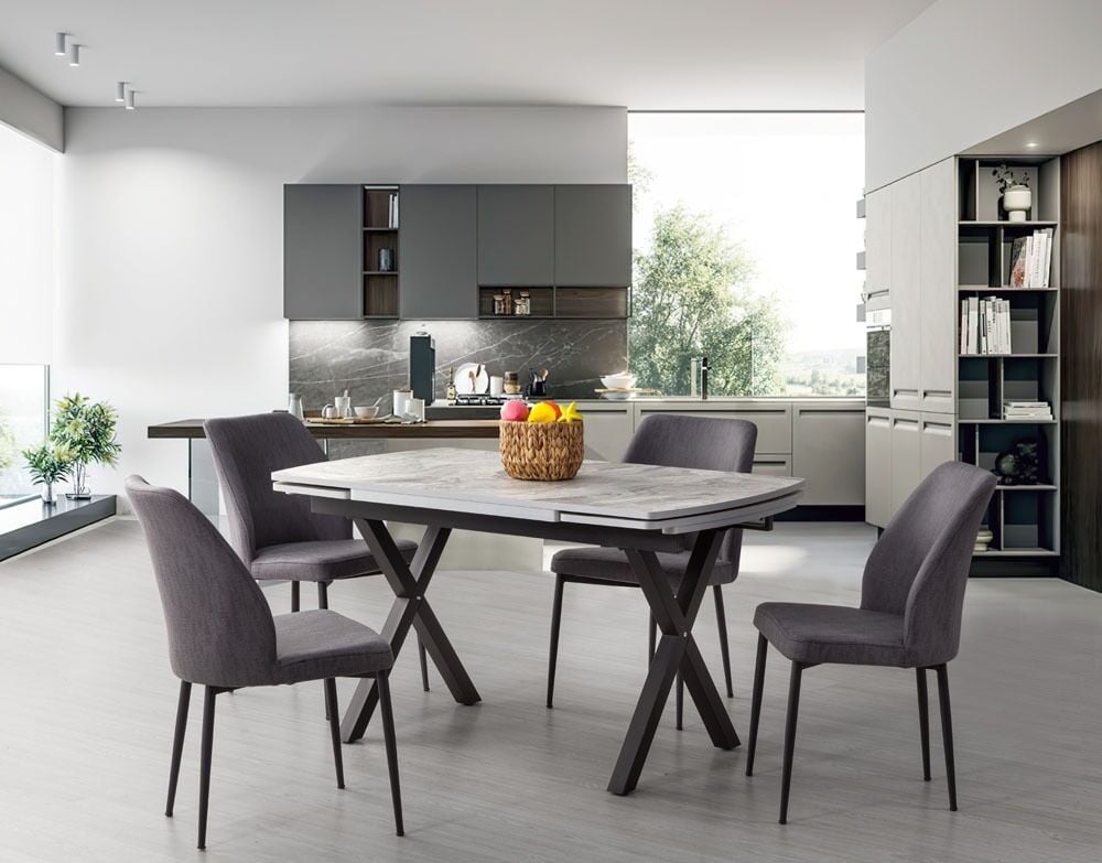 Gri Mermer Gold Masa + İmza Sandalye Takımı