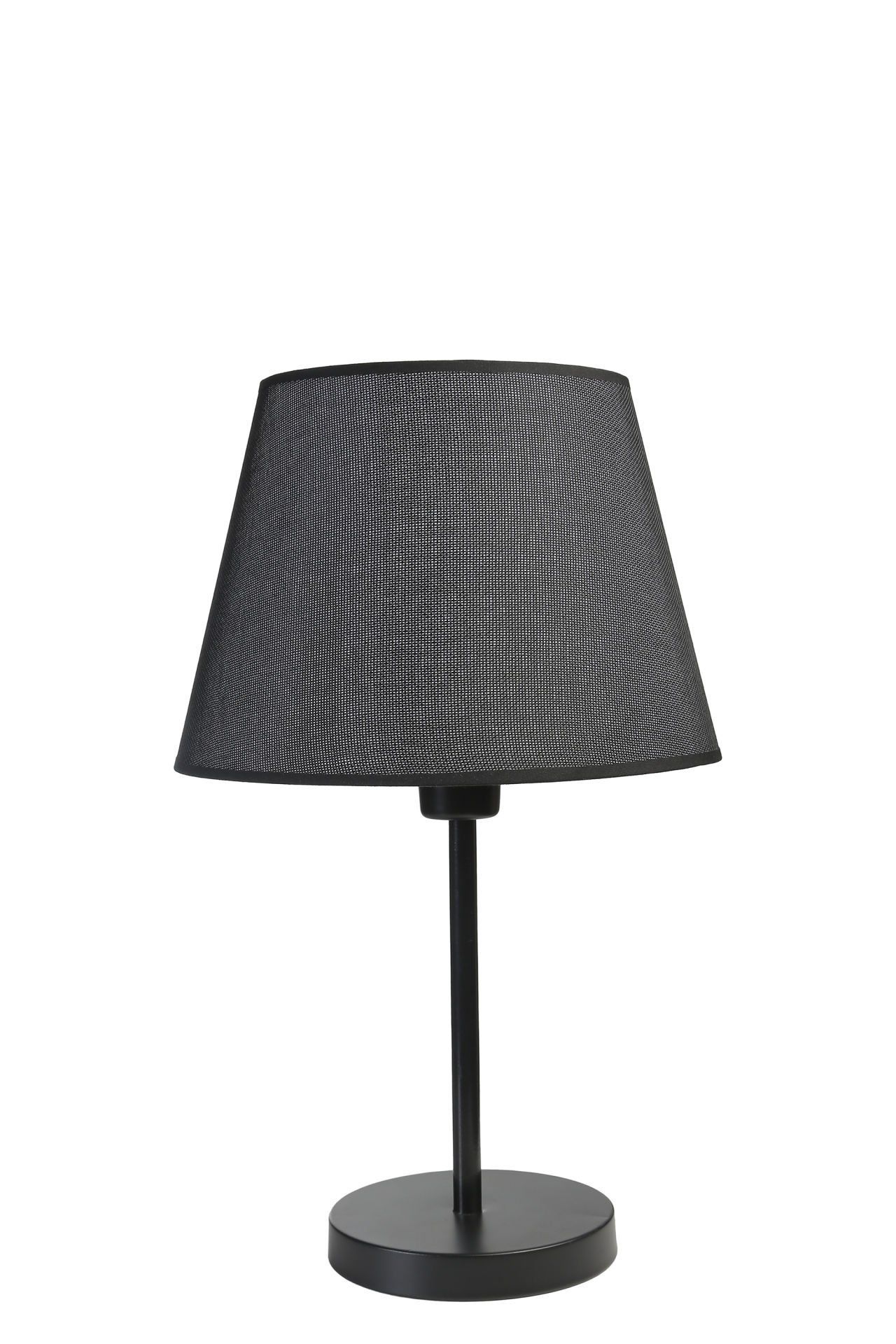 Ala Siyah Piramit Hasır Siyah Abajurlu Masa Lambası