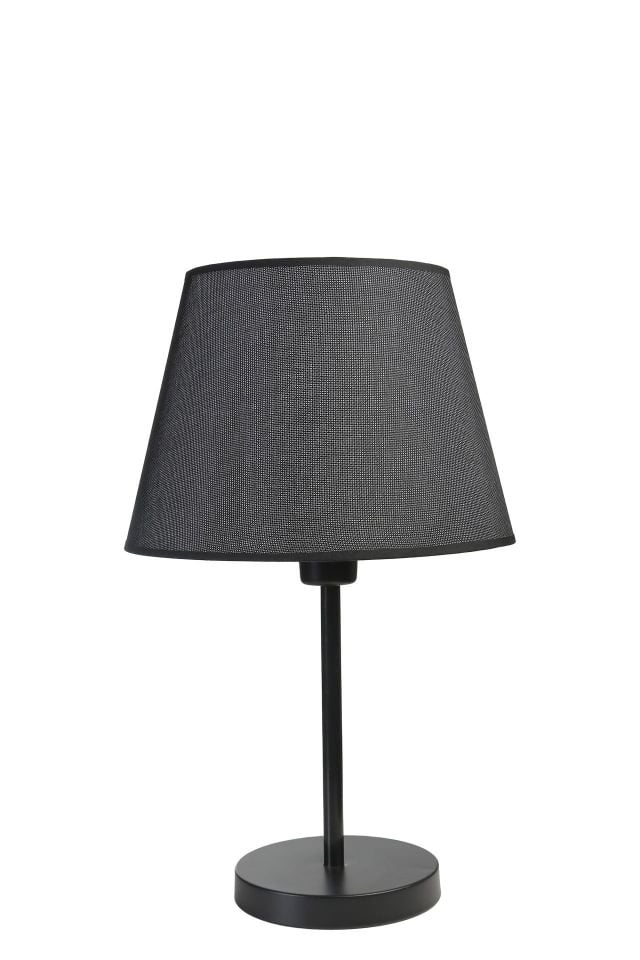 Ala Siyah Piramit Hasır Siyah Abajurlu Masa Lambası