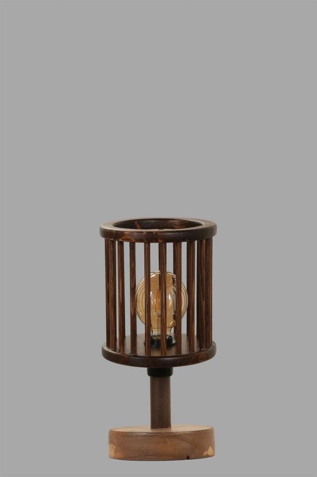 Anka Ceviz Kafes Başlıklı Masa Lambası