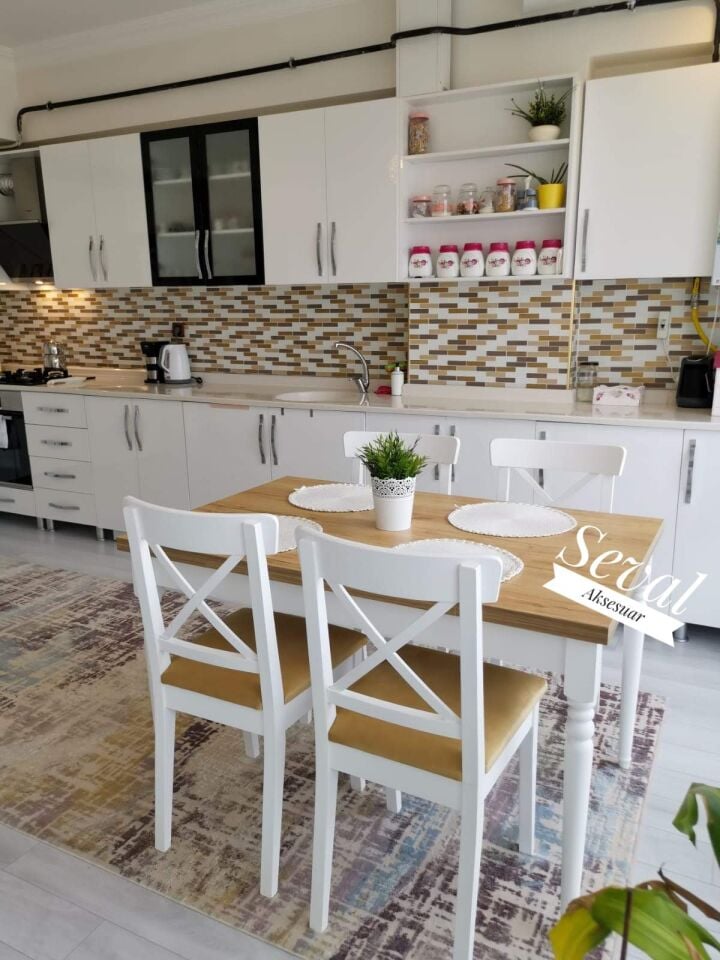 Savano Seval Masa + X Sandalye Takımı