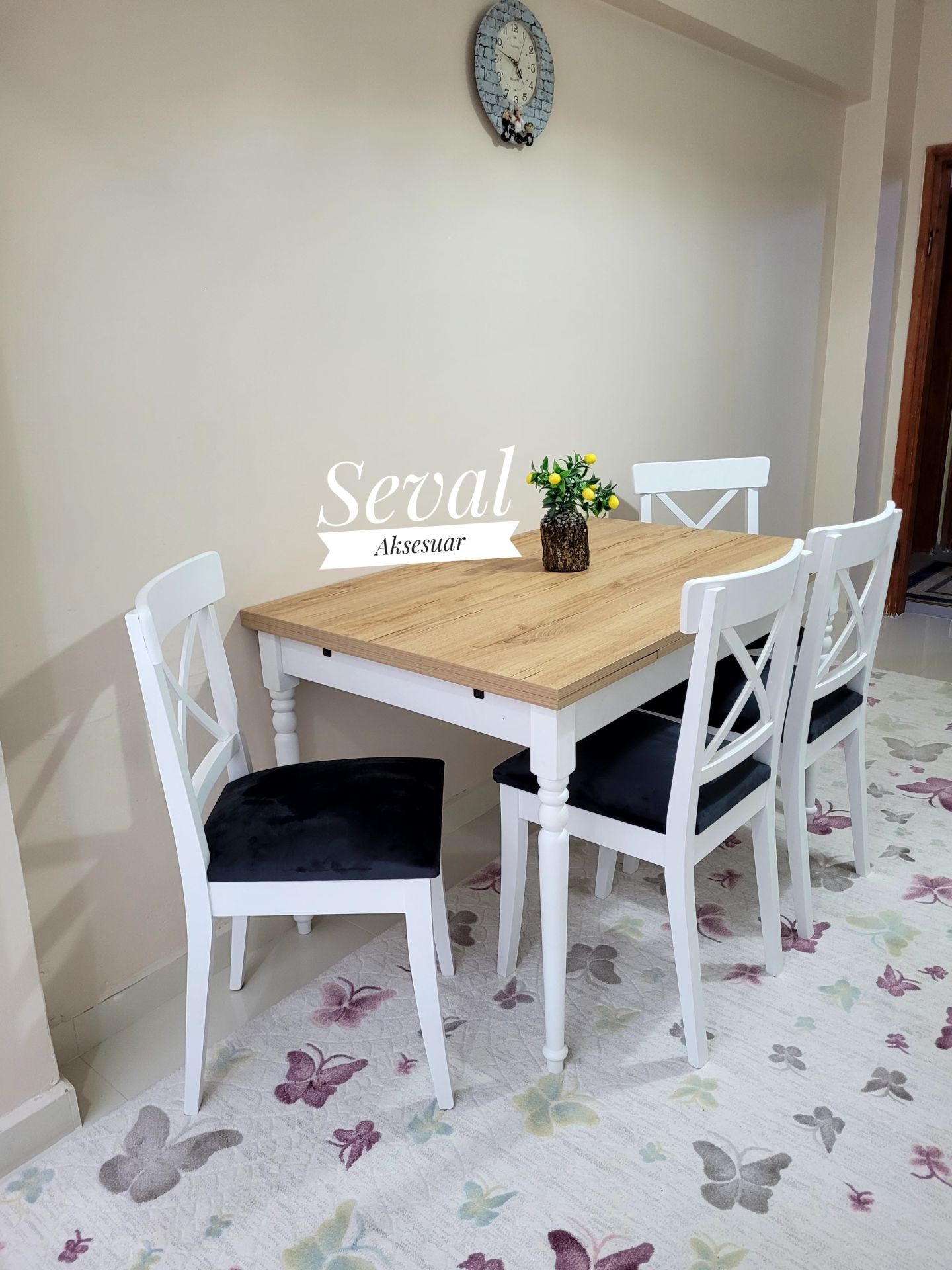 Savano Seval Masa + X Sandalye Takımı