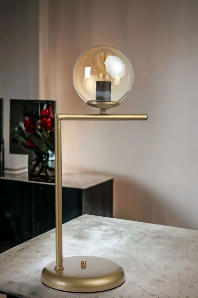 Araz Eskitme Bal Camlı Masa Lambası