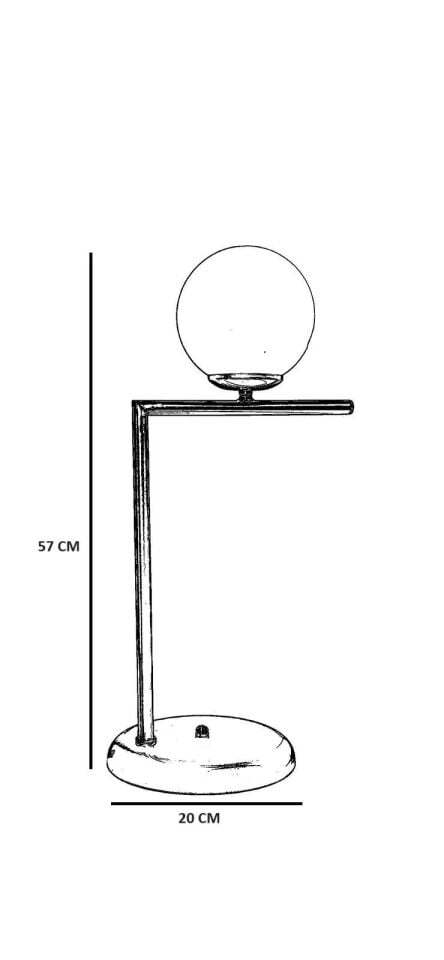 Araz Eskitme Beyaz Camlı Masa Lambası