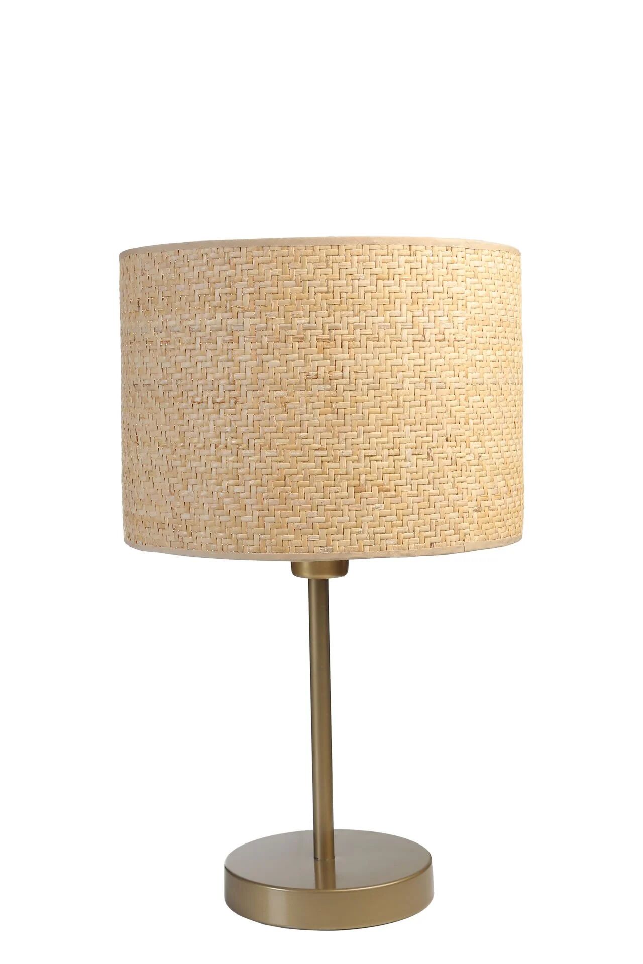 Hasır Eskitme Rattan Abajurlu Masa Lambası