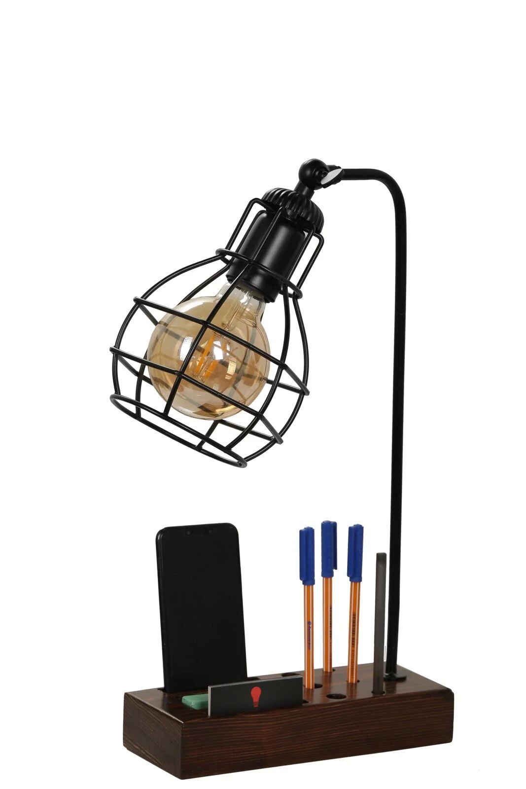 Lila Metal Kafesli Masa Lambası