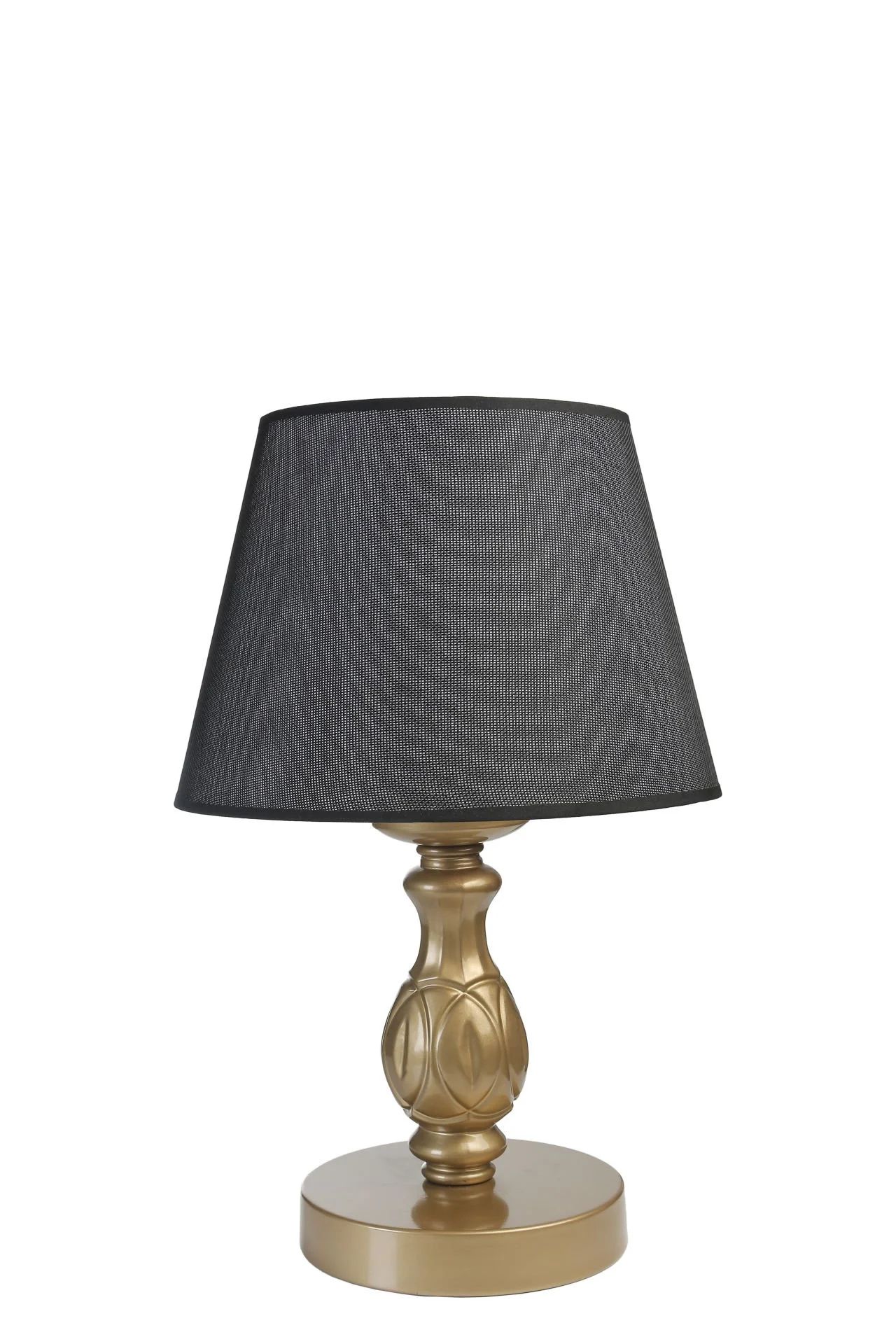 Olimpiyat Eskitme Piramit Siyah Hasır Abajurlu Masa Lambası