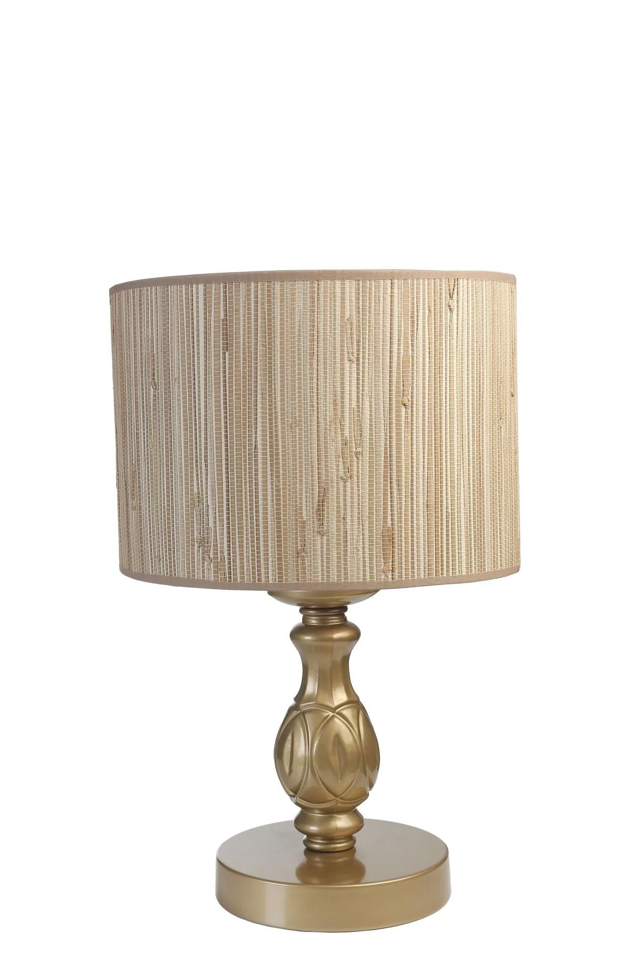 Olimpiyat Eskitme Silindir Bambu 09 Abajurlu Masa Lambası