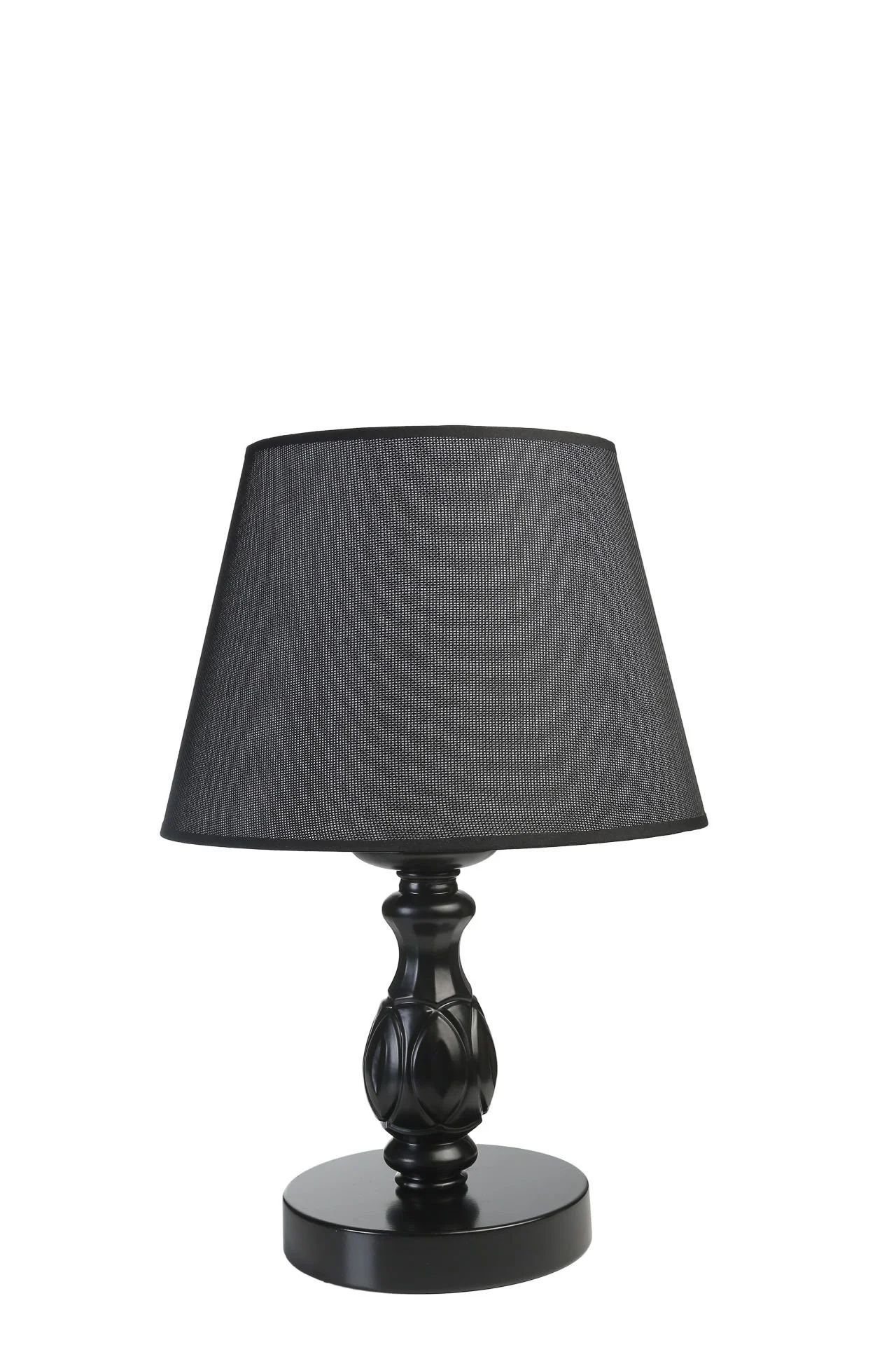 Olimpiyat Siyah Piramit Siyah Hasır Abajurlu Masa Lambası