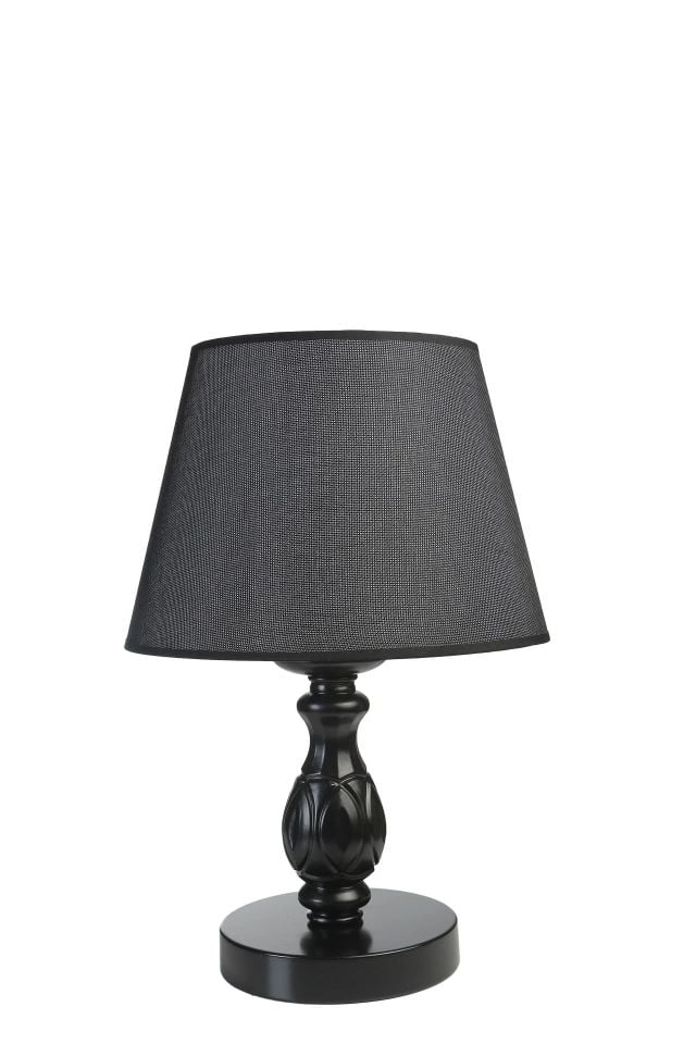 Olimpiyat Siyah Piramit Siyah Hasır Abajurlu Masa Lambası