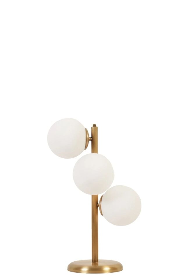 Simay 3'lü Eskitme Beyaz Camlı Masa Lambası