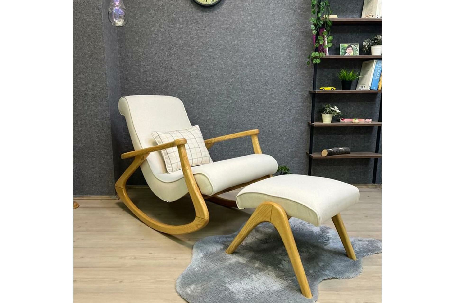 Ekol Krem - Naturel Sallanan Sandalye