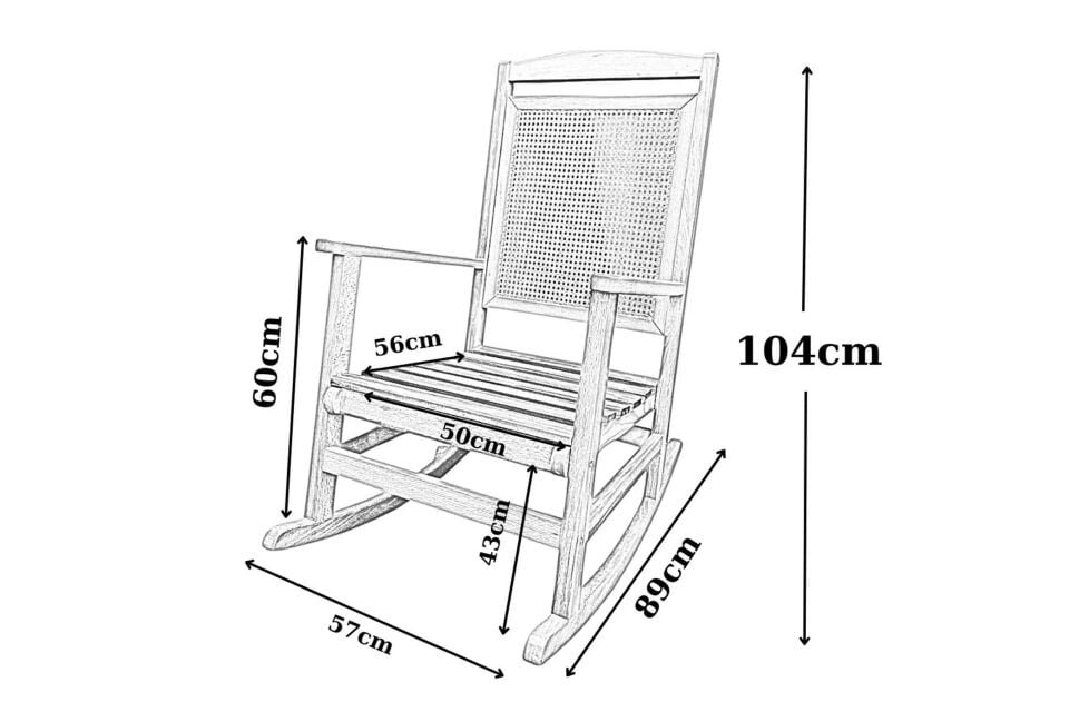 Veranda Hasırlı Naturel Sallanan Sandalye