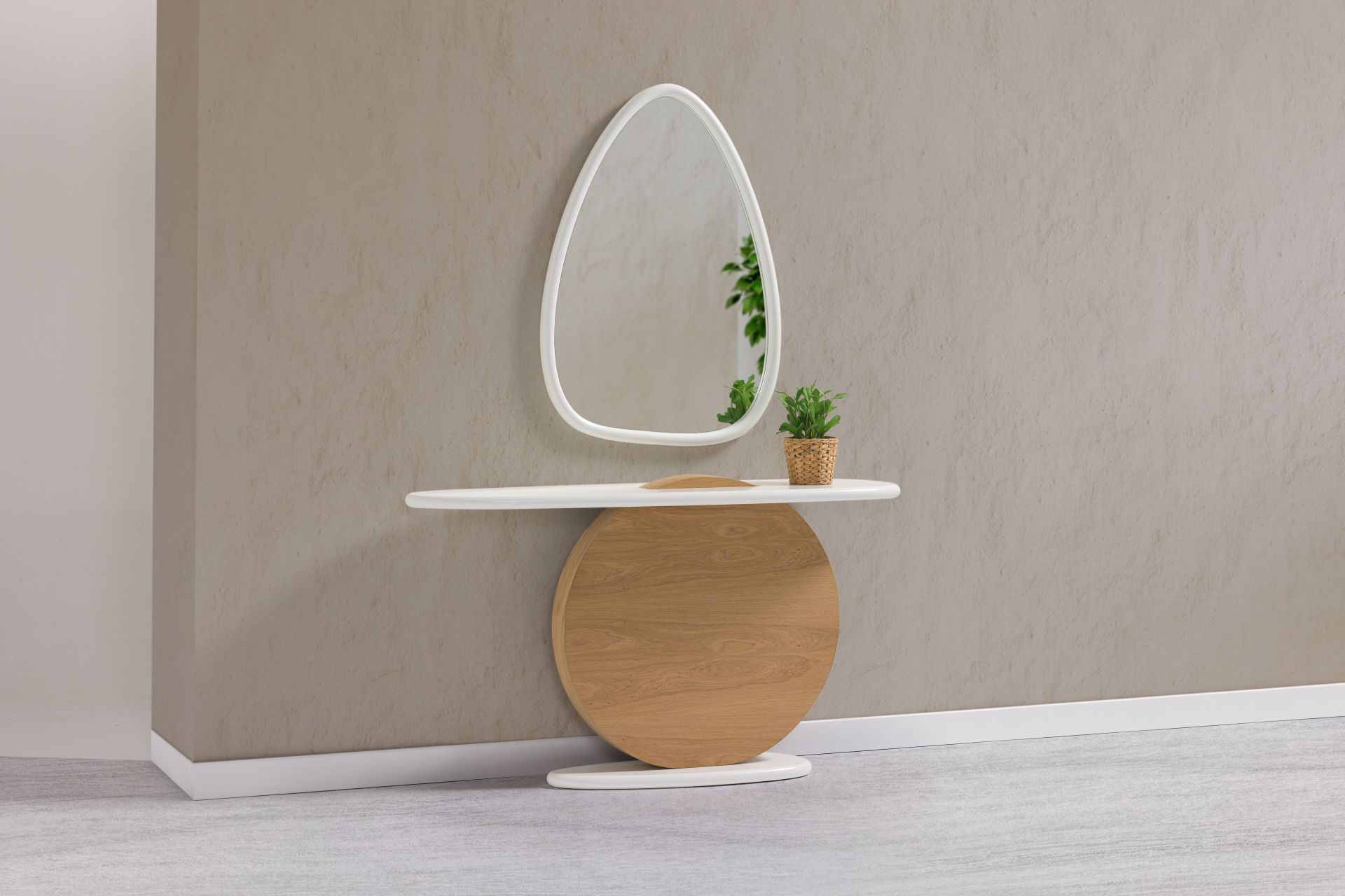 Milano Dresuar Beyaz + Meşe