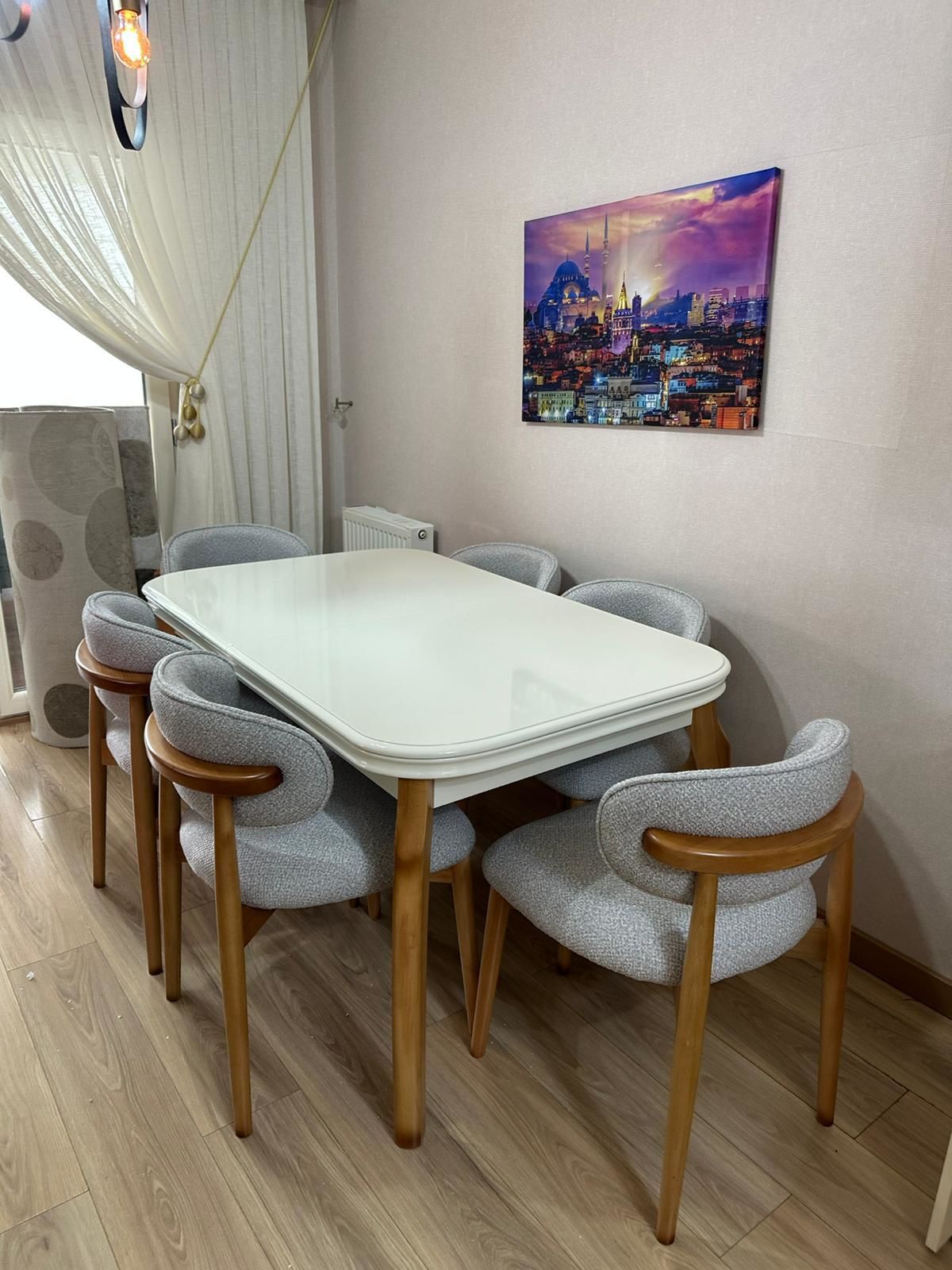 Krem Talha Masa + Polo Sandalye Takımı