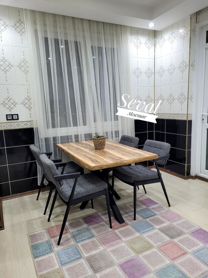 Kütük Sabit Masa + Klas Sandalye Takımı