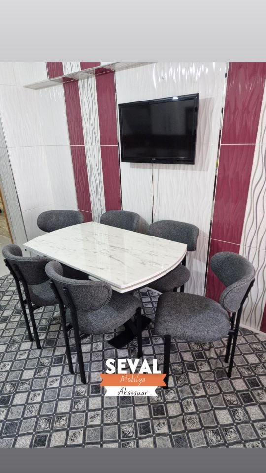 Marmo İkon Masa + Mars Sandalye Takımı