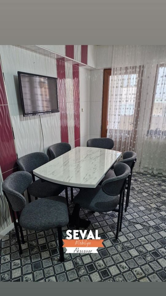 Marmo İkon Masa + Mars Sandalye Takımı