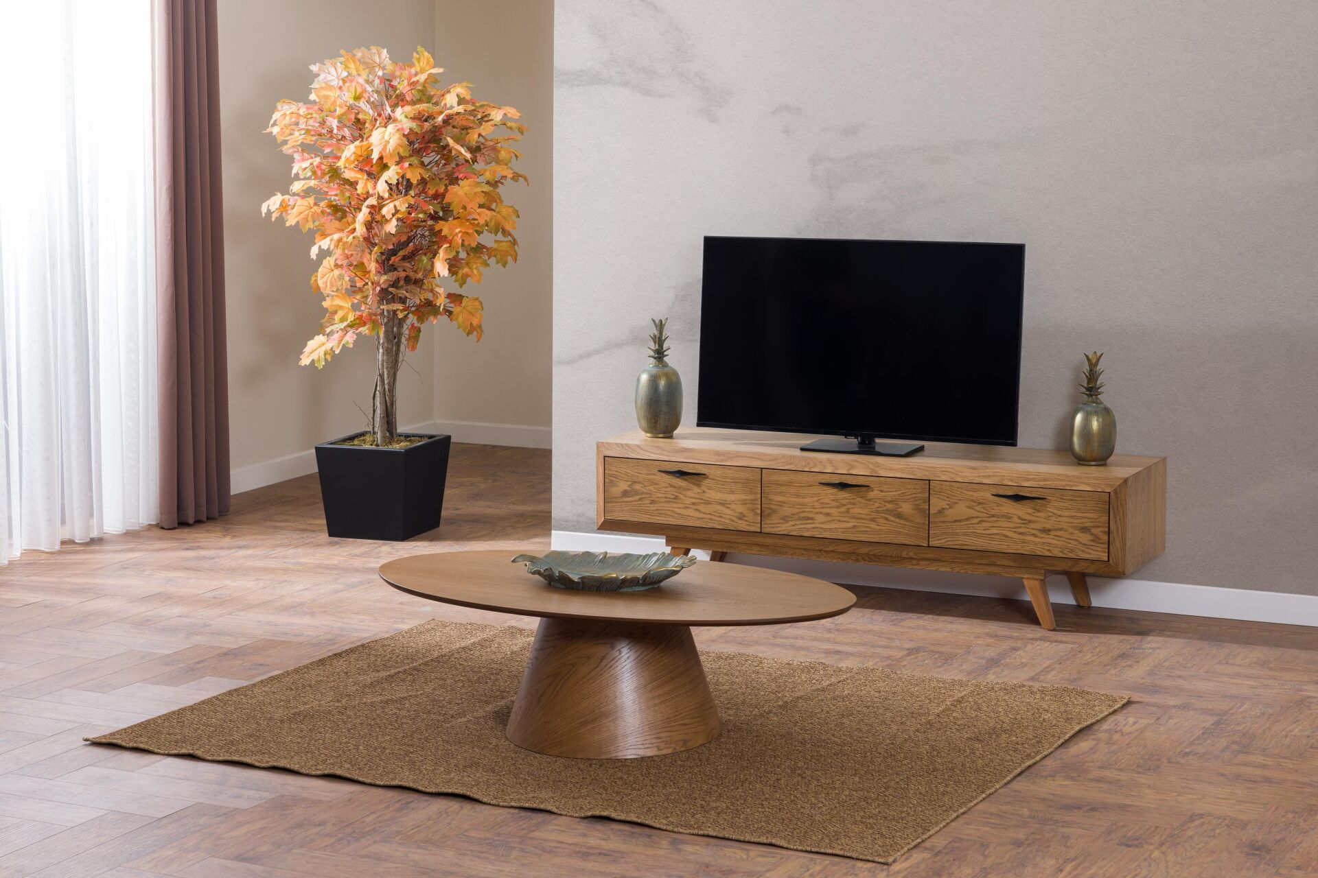 Poli Meşe TV Sehpası