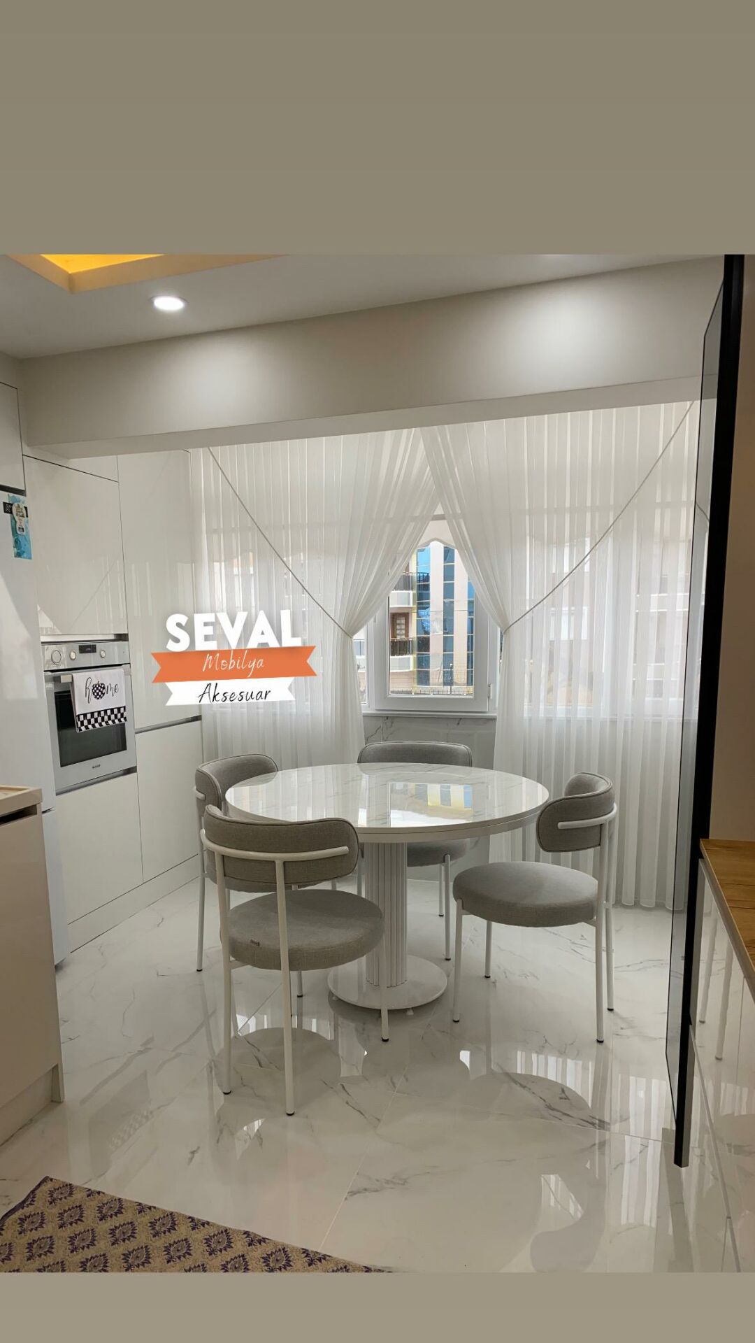 Marmo Poyraz Masa + Tedy Sandalye Takımı