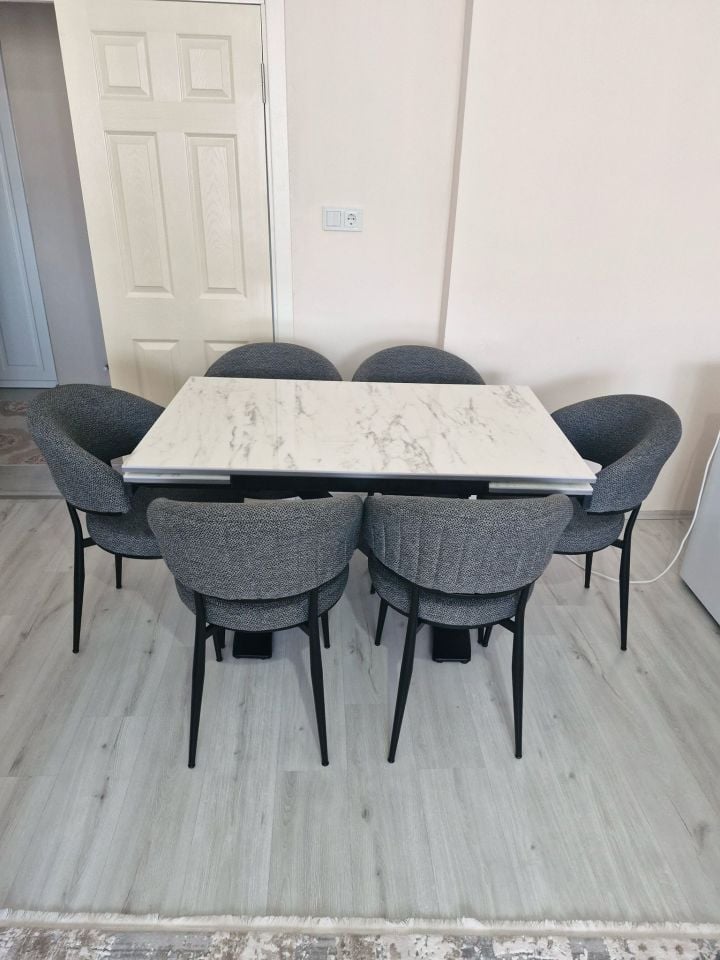 Marmo X Masa + Ay Sandalye Takımı