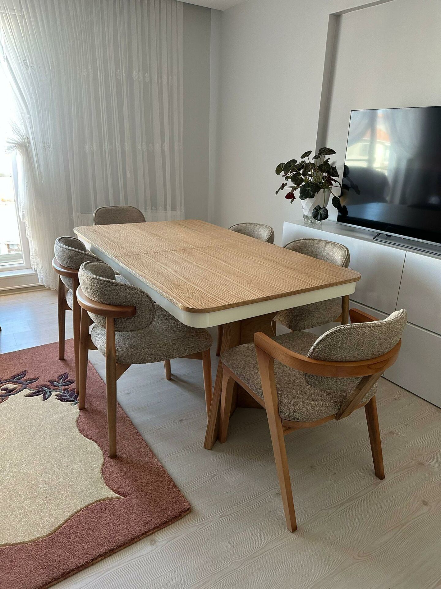 Naturel Hanzade Masa + Hanzade, Polo Sandalye Takımı