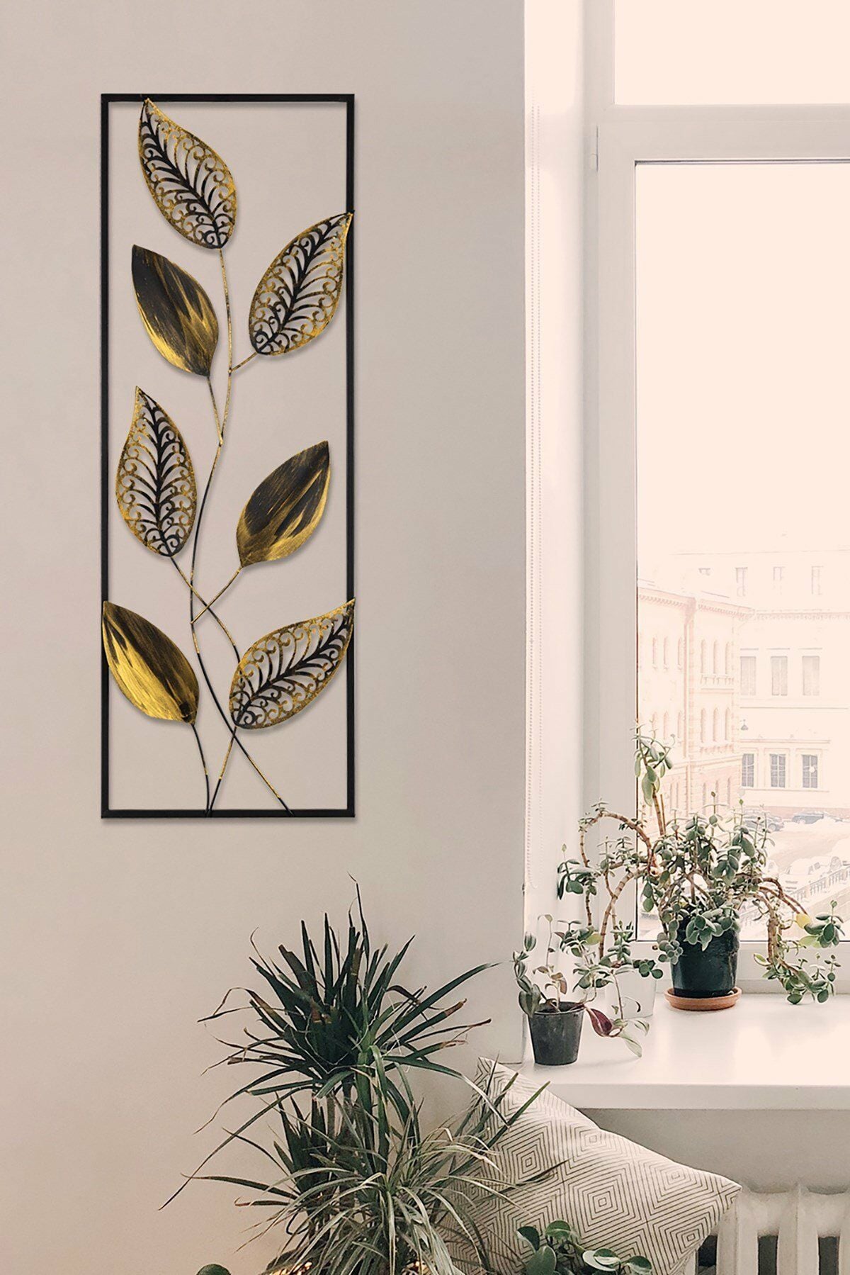 Fogli Metal Tablo Ev Ofis Dik Yaprak 32x90