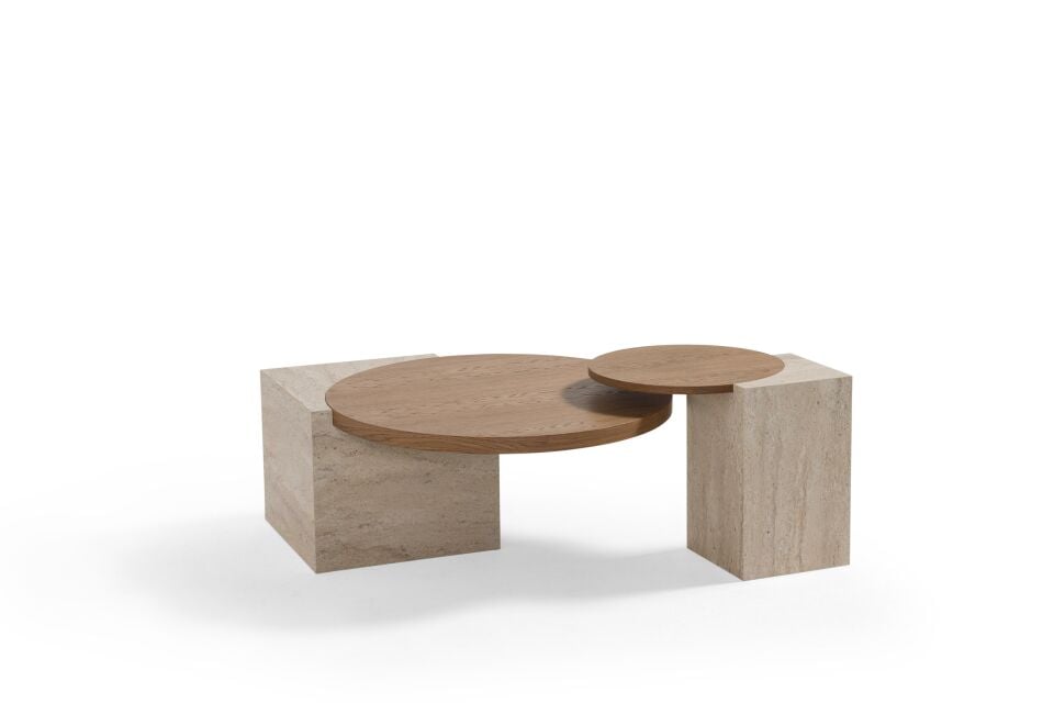 Togg Orta Sehpa Traverten - Ceviz