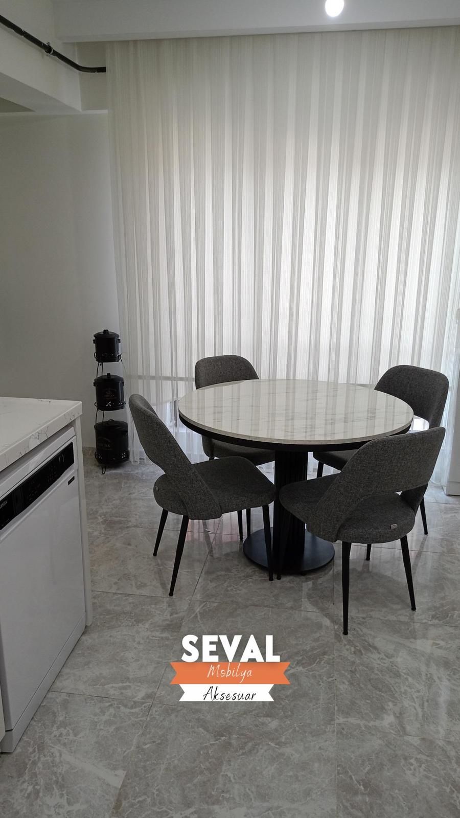 Marmo Poyraz Masa + Soft Sandalye Takımı