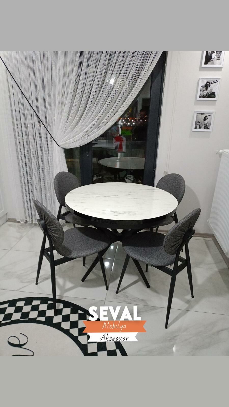 Marmo Nova Masa + Liza Sandalye Takımı