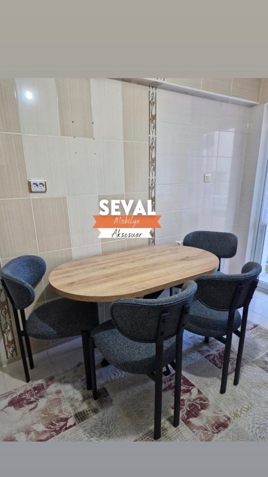 Savano Oval Yıldız Masa + Mars Sandalye Takımı