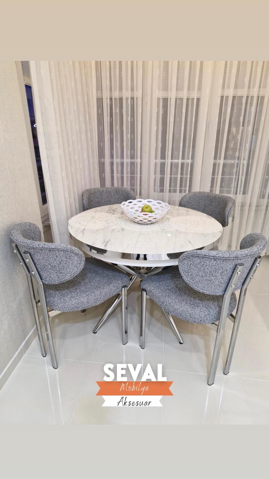 Marmo Nova Masa + Mars Sandalye Takımı