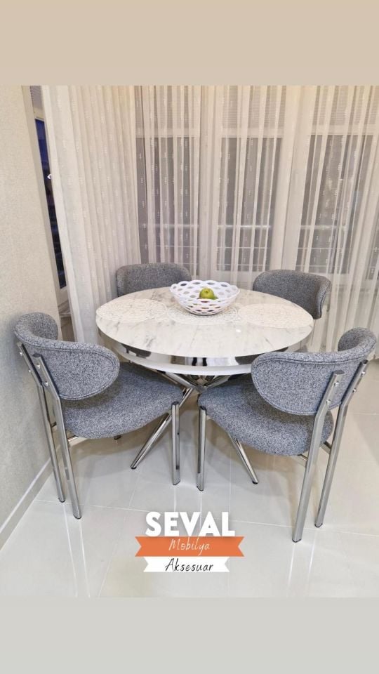 Marmo Nova Masa + Mars Sandalye Takımı