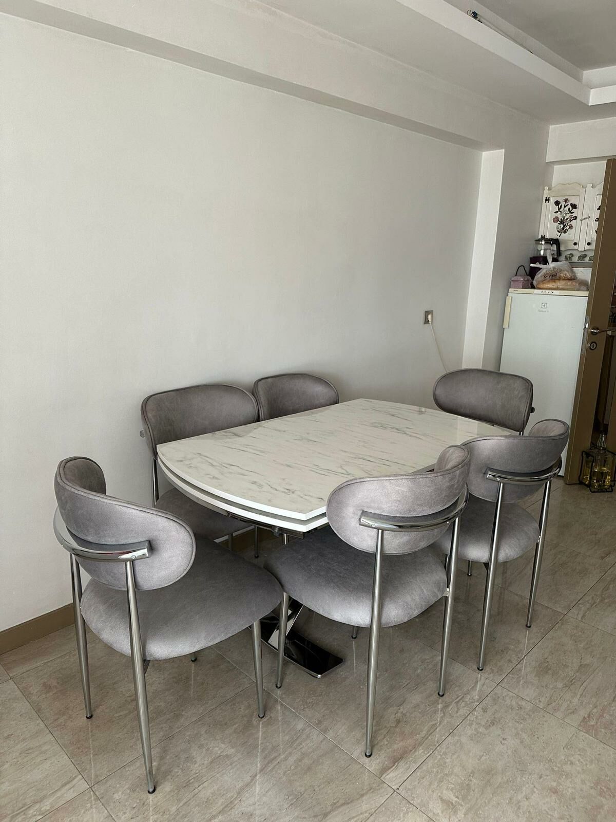 Marmo İkon Açılır Masa + Metal Polo Sandalye Takımı